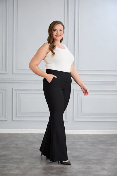 Pantalon marime mare retractabil Borisa rascroit de la genunchi