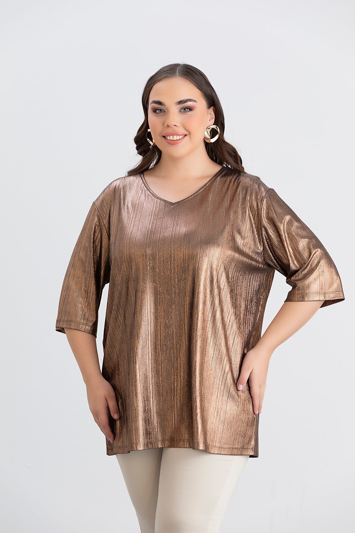 Bluza festiva marime mare pe auriu