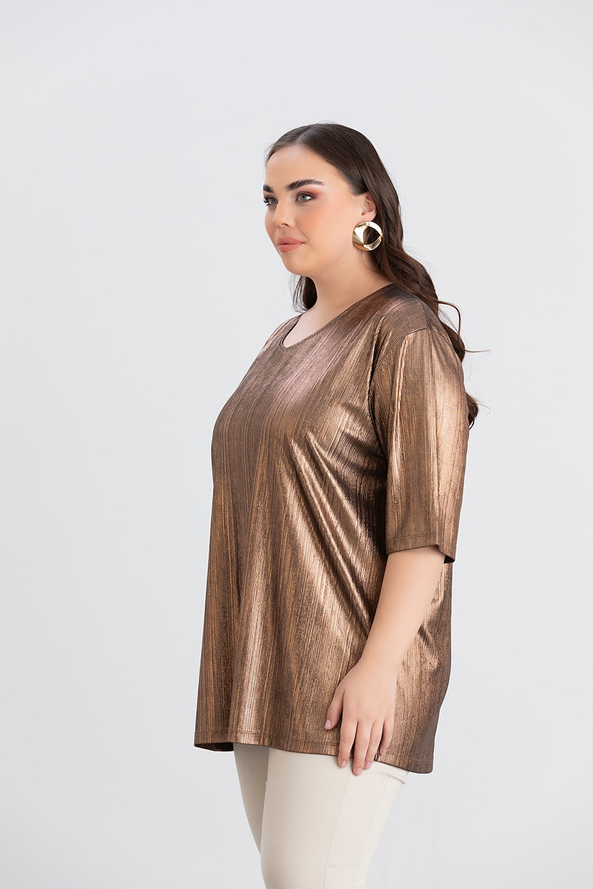 Bluza festiva marime mare pe auriu