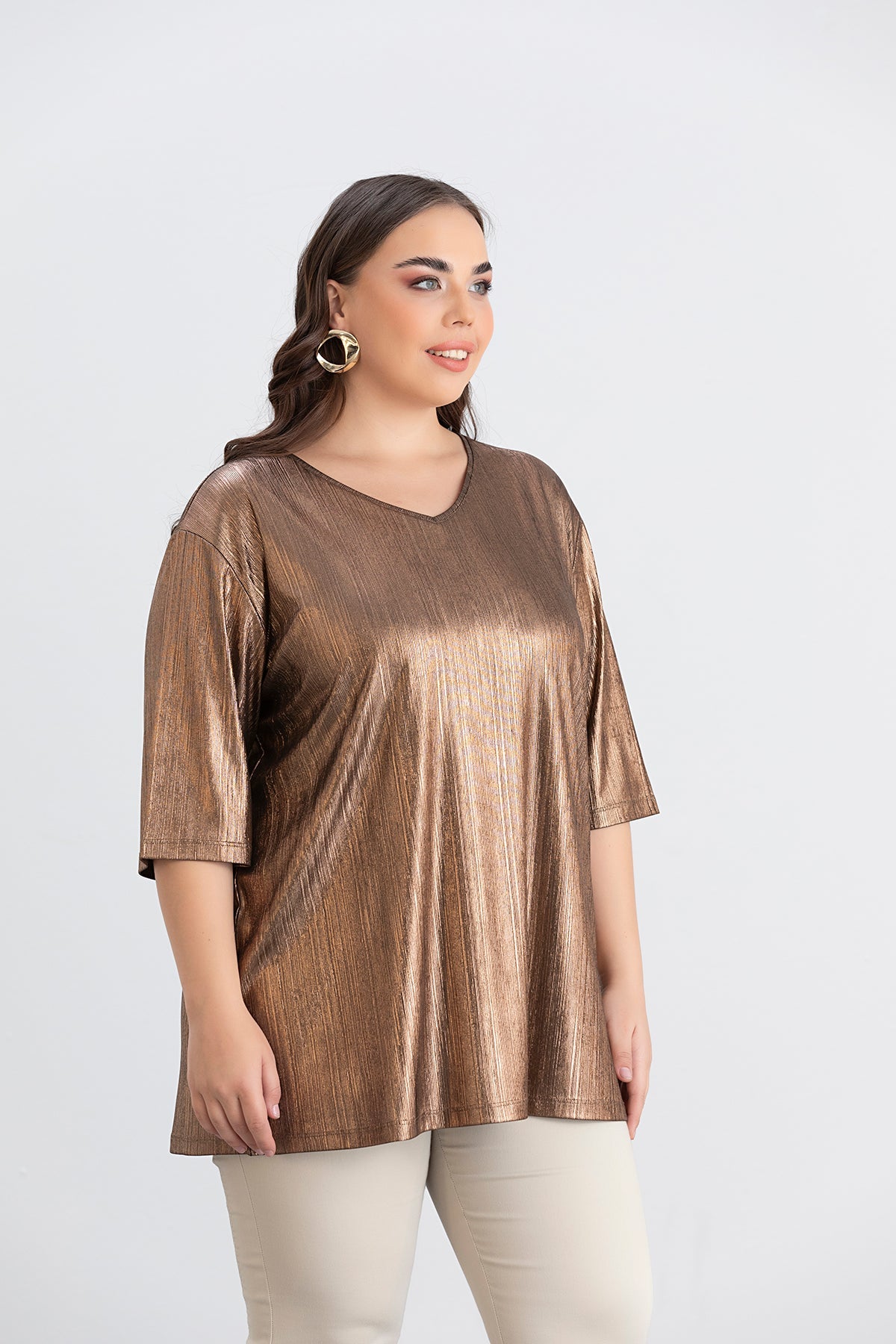 Bluza festiva marime mare pe auriu