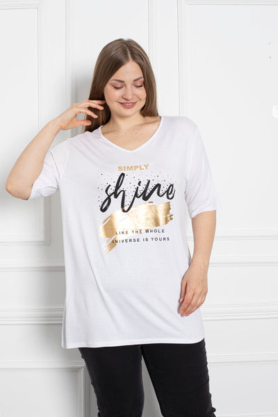 Bluza marime mare cu imprimeu Simply Shine