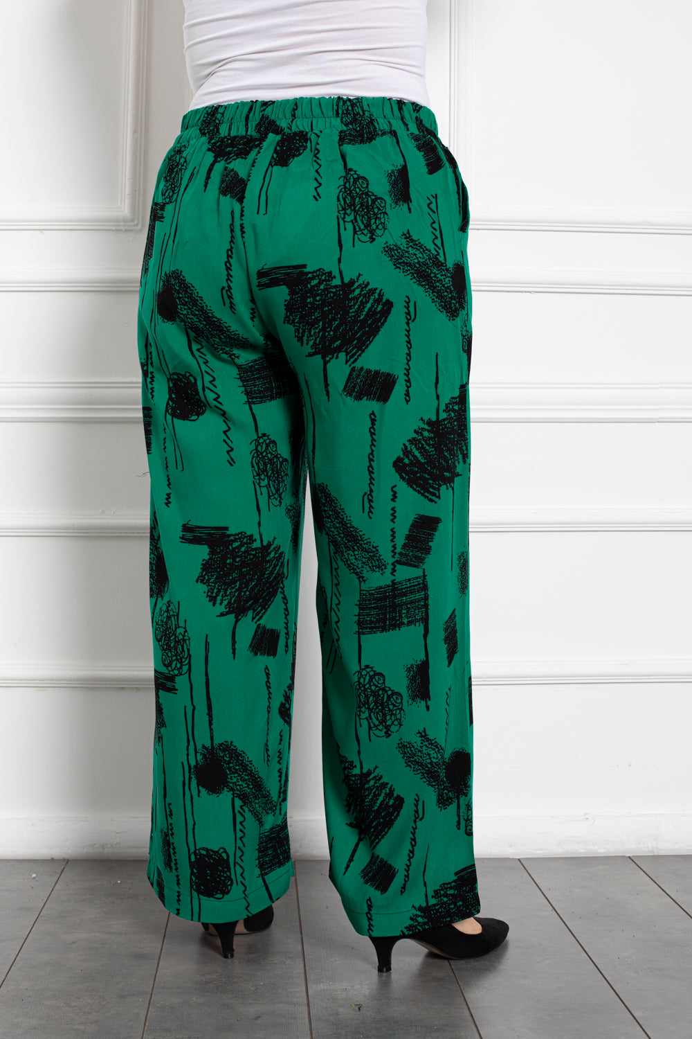 Pantalon marime mare de primavara - verde