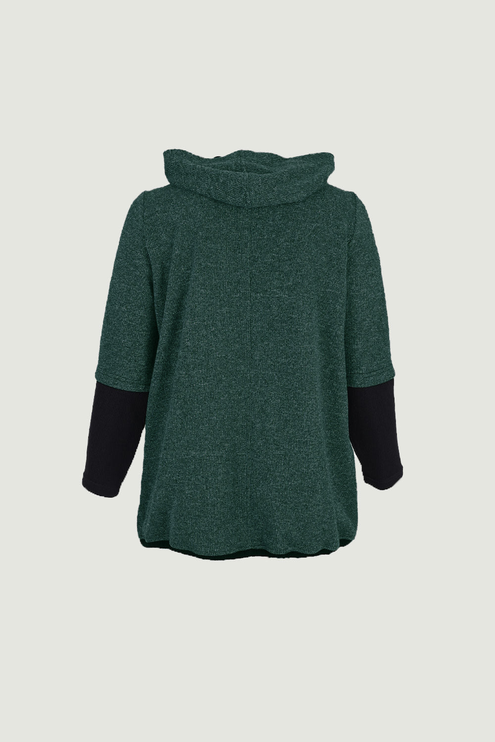 Cardigan marime mare de cu fermoar si legaturi - verde