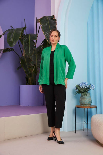 Blazer marime mare de primavara - verde