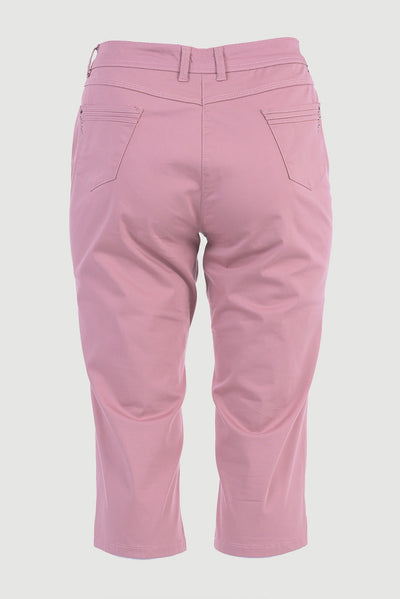 Pantaloni Rebecca din bumbac 7/8 - roz pudra