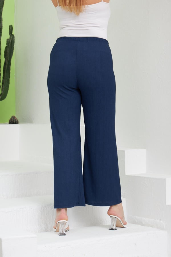 Pantalon marime mare de primavara - albastru inchis