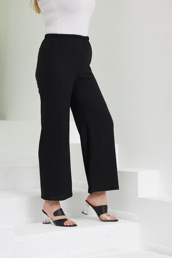 Pantalon marime mare de primavara - negru